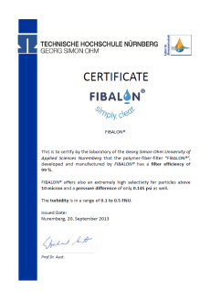 spa filter kwaliteits certificate fibalon